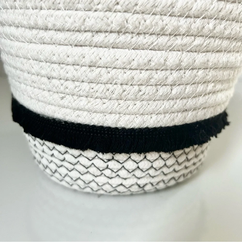 Neutral Boho Style Woven Storage Basket - Picture 5 of 5